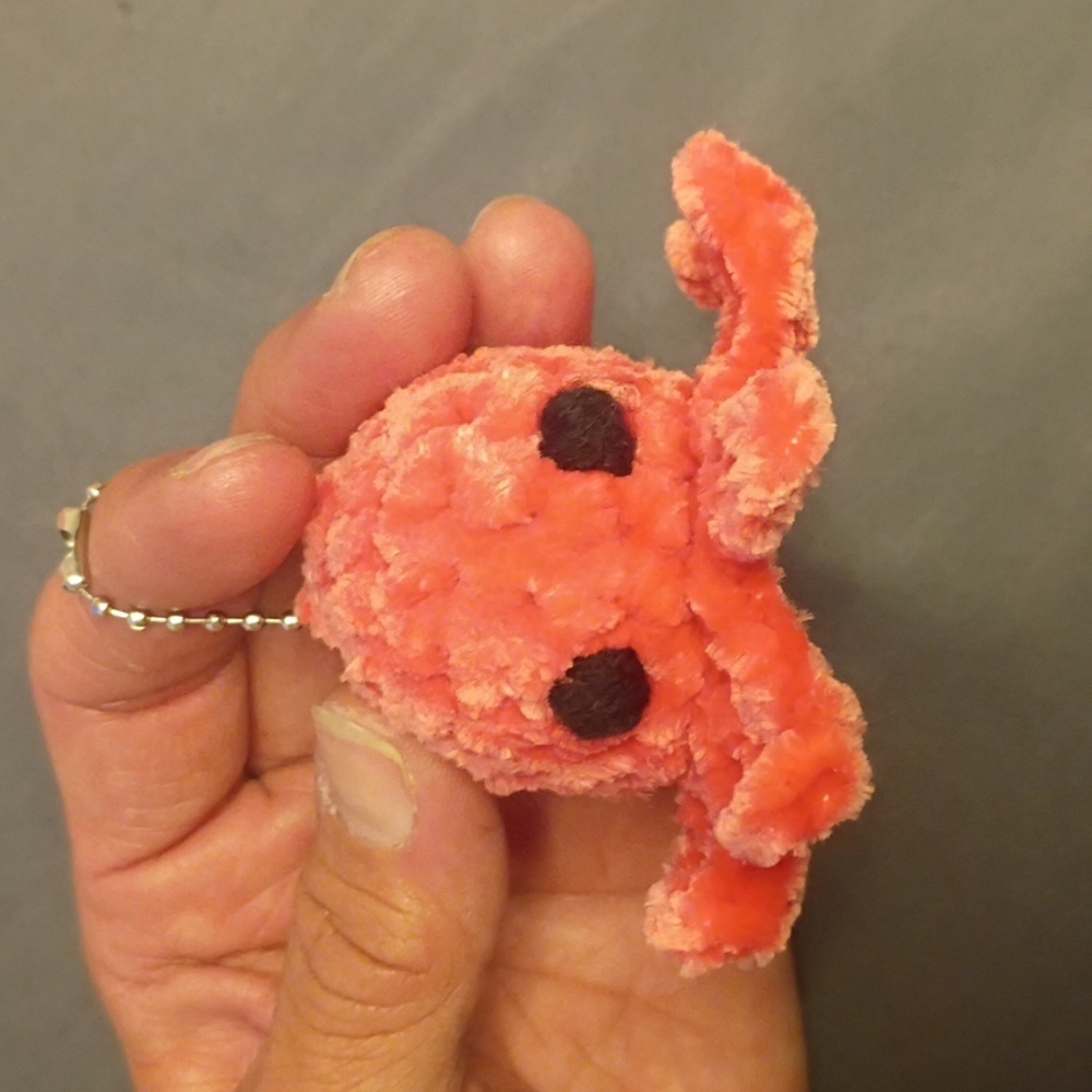 Plush Red Octopus Keychain